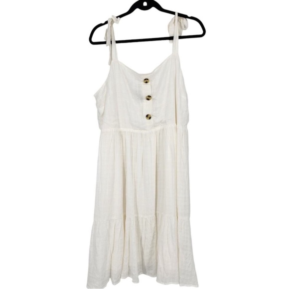 Torrid Mini Adjustable Tie Straps Textured Button Front Dress Size Size 2X - Picture 1 of 2